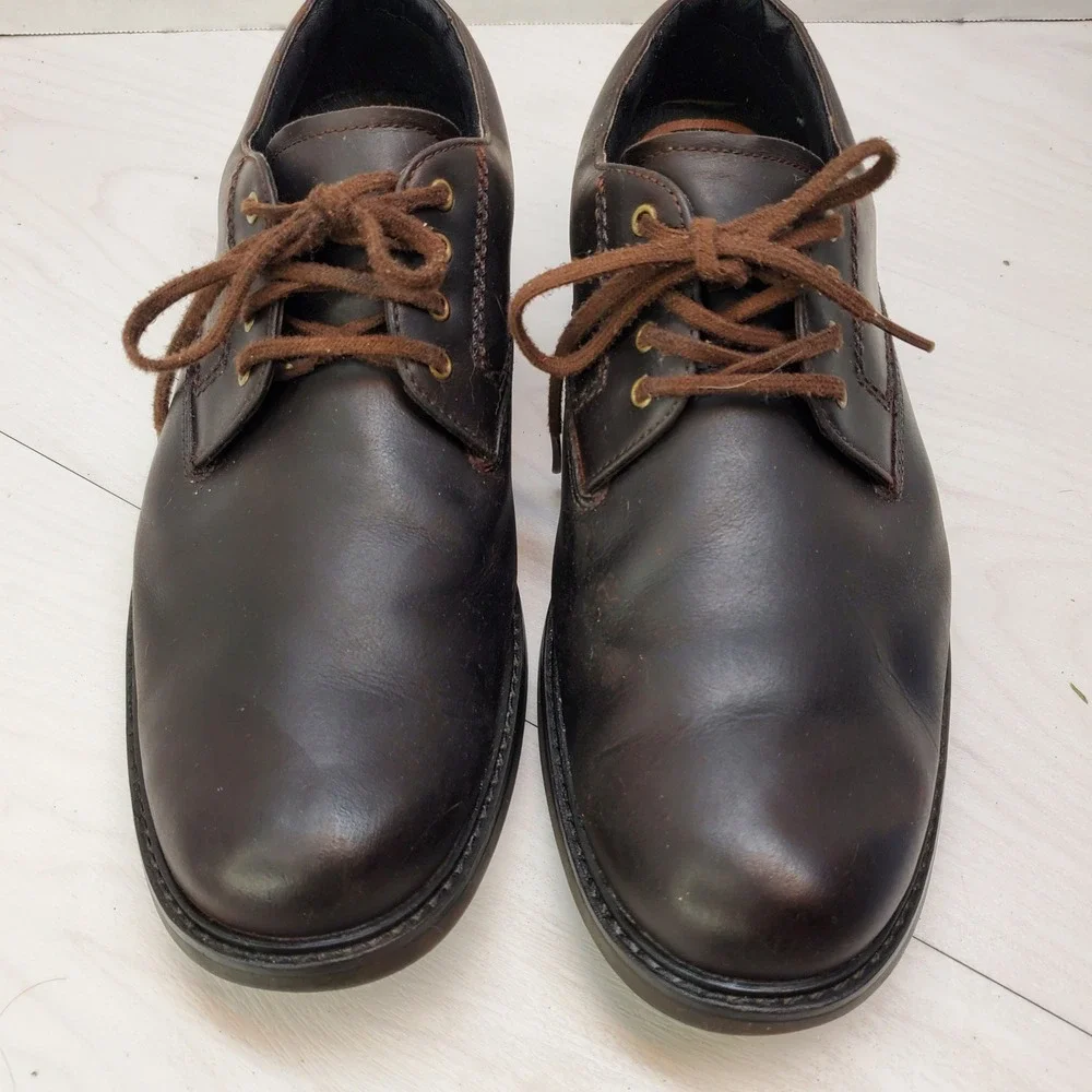 Timberland Mens Brown Leather Waterproof Oxford Shoes Size 9W Americana Gorpcore